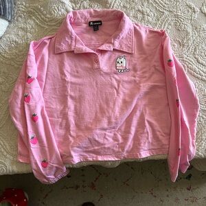 tokidoki Strawberry Cat Cropped Polo Sweatshirt
